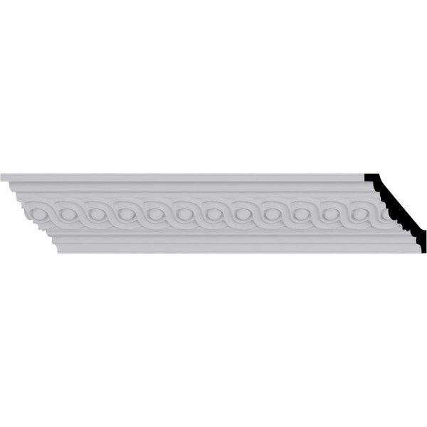 Ekena Millwork 2 1/4"H x 2 1/2"P x 3 5/8"F x 94 1/2"L, (1 5/8" Repeat) Foster Running Coin Crown Moulding MLD03X02X04FO - main